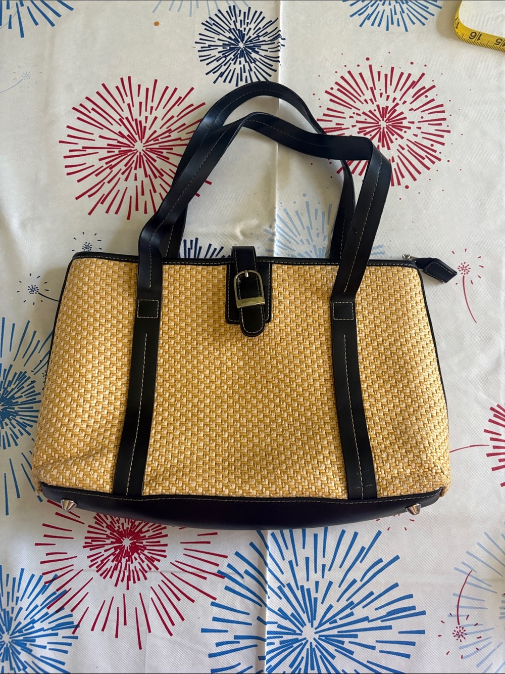 LOFT STRAW SHOULDER BAG